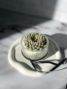 شات شمع شیشه ای گل داوودی