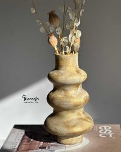 گلدان دکوری پتینه رنگ گلد